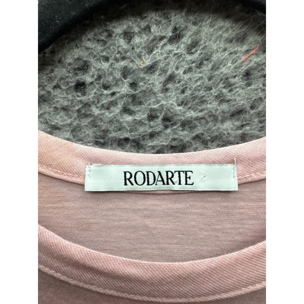 Rodarte J'aime Rodarte Logo Rhinestone Short Sleeve T-Shirt Pink Womens Size XL - Picture 5 of 12
